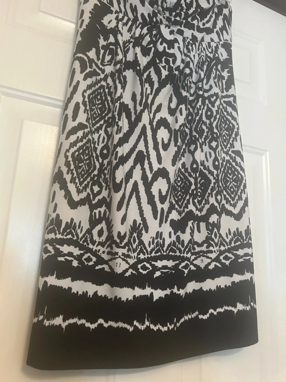 Saint Tropez West Tribal Cover Up Swim Dress Black White 8 NWOT Built In Bra